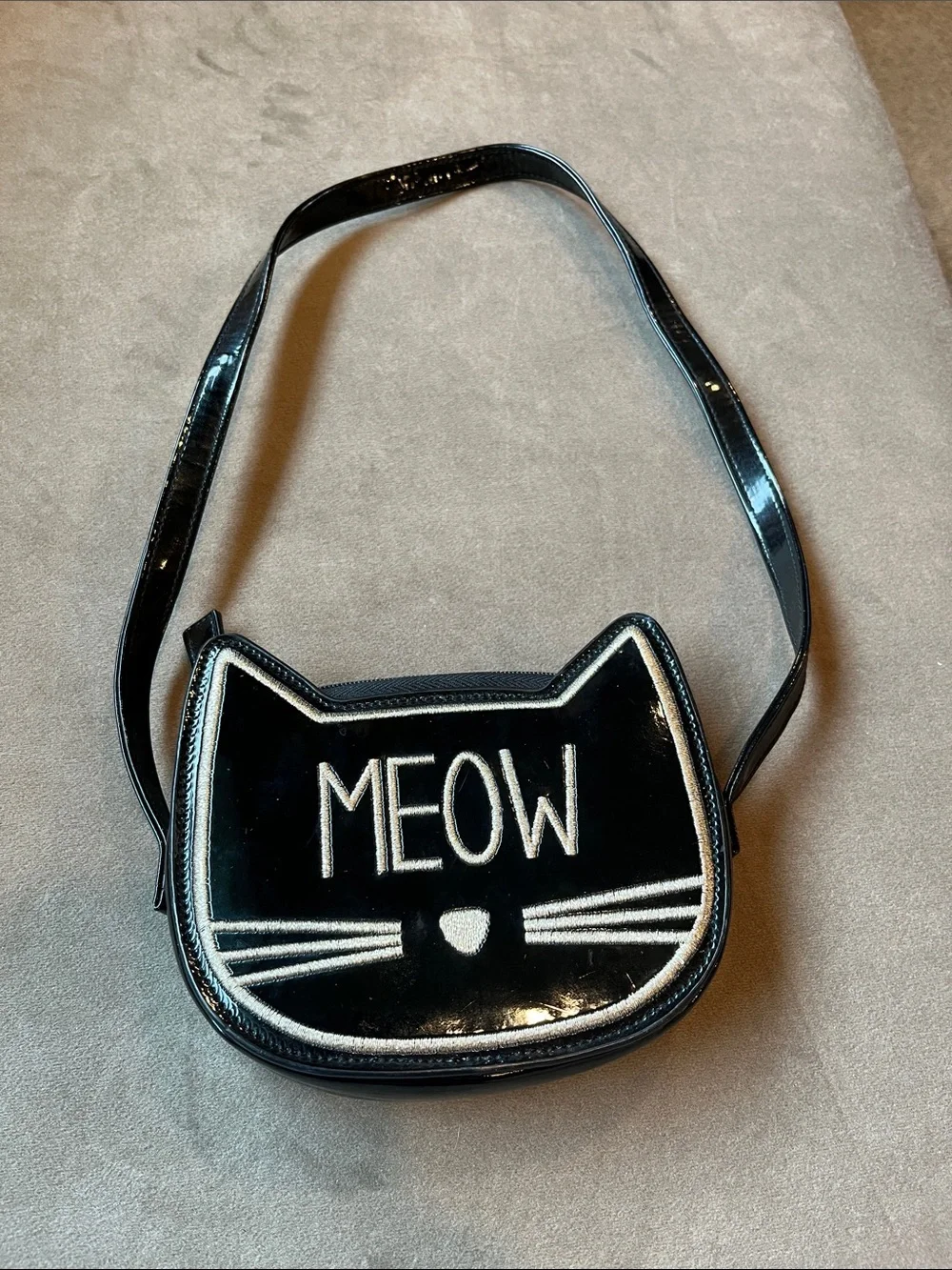 Gymboree Black Cat 'MEOW' Crossbody Bag
